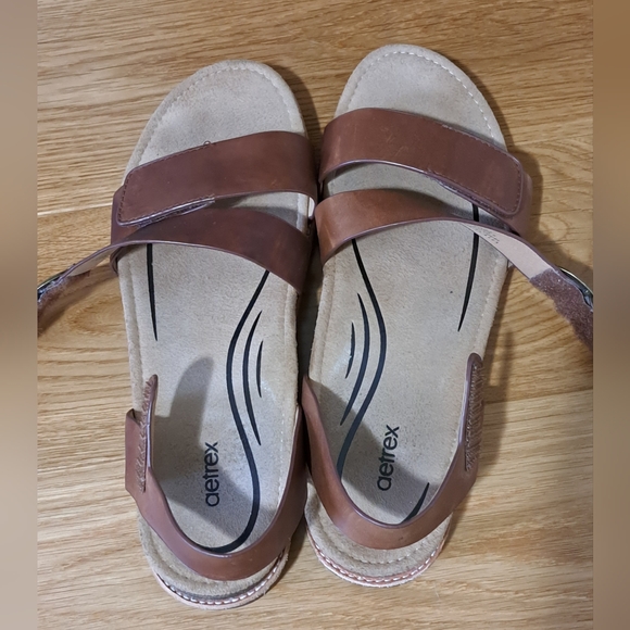Aetrex Tamara Brown Leather Slingback Sandals Comfort Arch Support US 7.5 - Picture 8 of 11